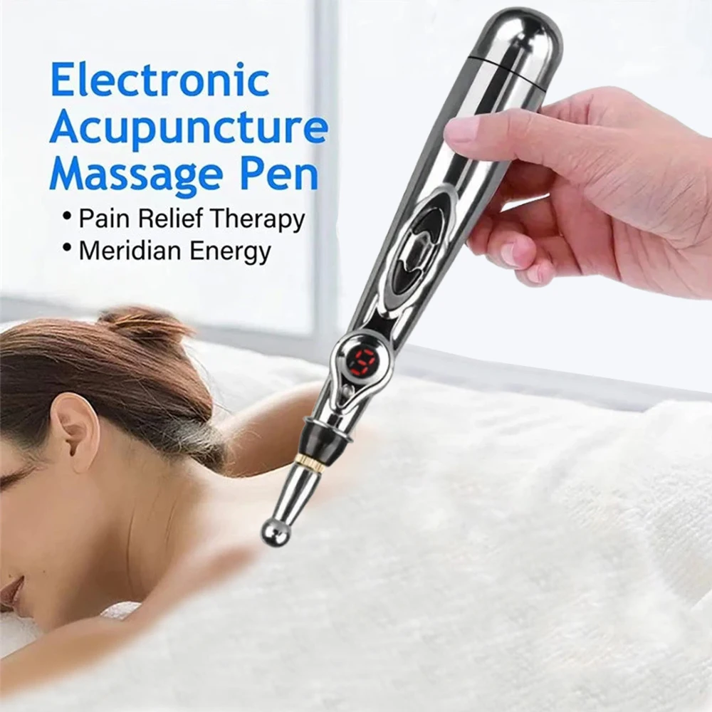 Elektrische Akupunktur Massage stift Schmerz linderung Behandlung elektronische Meridian Energie Stift Körper Rücken Nacken Massage Stift lindern Müdigkeit Image