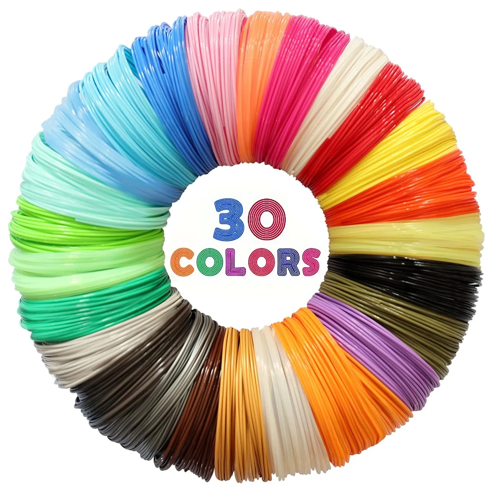 10/20/30 Farben 3D-Stiftfilament 1,75 mm PLA, jede Farbe 16,4 Fuß (5 m), insgesamt 492 Fuß (150 m), 3D-Stiftfilament, zufällige Farbe Image