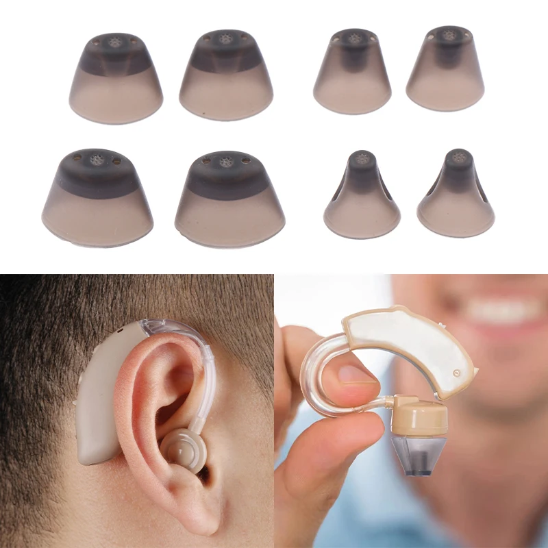 1 Paar xs/s/m/l Hörgerät Ohr stöpsel weiche Ersatz-Ohr stöpsel In-Ear-Hörgeräte kuppeln Ohr stöpsel schwarzer Silikon-Ohr stöpsel Image