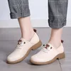 Vintage englischer Stil kleine Lederschuhe Damen Frühling weiches Leder flach große Damenschuhe vier
