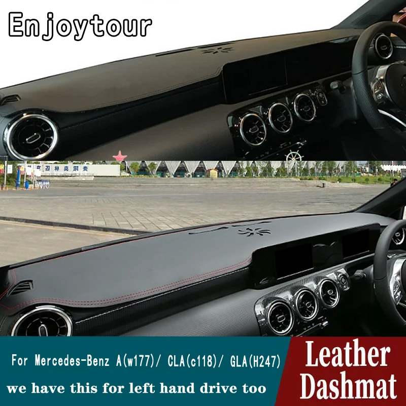 Für Mercedes-Benz EINE W177 CLA C118 GLA H247 Klasse 180 200 260 220 Leder Dashmat Dashboard Abdeckung Pad dash Matte Teppich Auto Styling Image