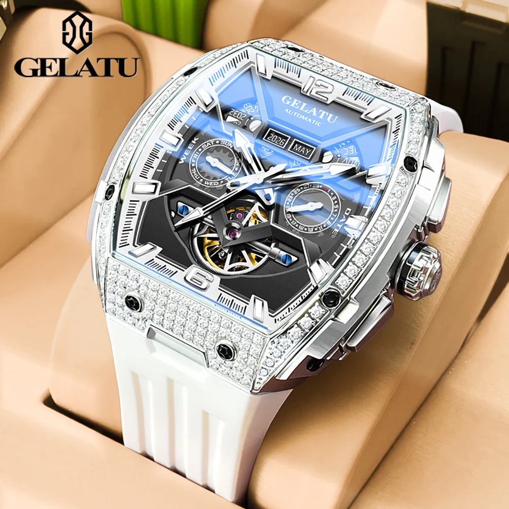 Reloj hombre gelatu Luxus Top Marke Multifunktions Tourbillon Herren uhr hochwertige automatische mechanische Uhr Saphir Image
