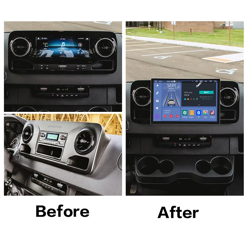 13.3 ''8 + 256GB Android 12 Auto Stereo Für Mercedes-Benz Sprinter 2018-2022 Multimedia GPS navigation Auto Radio Kopf Einheit Carplay Image