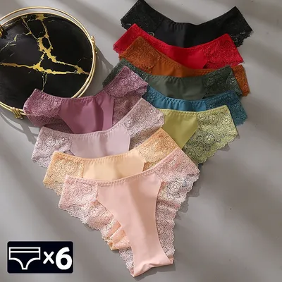 6 teile/satz Frauen sexy Höschen süße Spitze Höschen neue Unterwäsche transparente Dessous intim Image