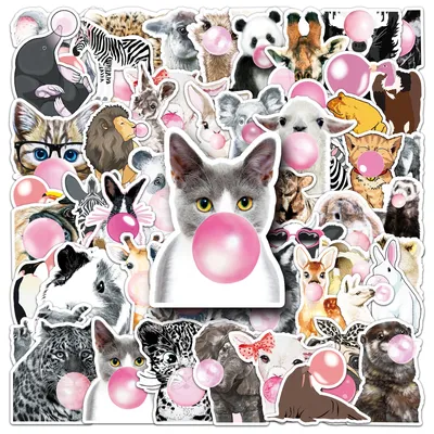 50 Cartoon lustige Tier Graffiti Aufkleber Koffer Laptop Gitarre Skateboard personal isierte Image
