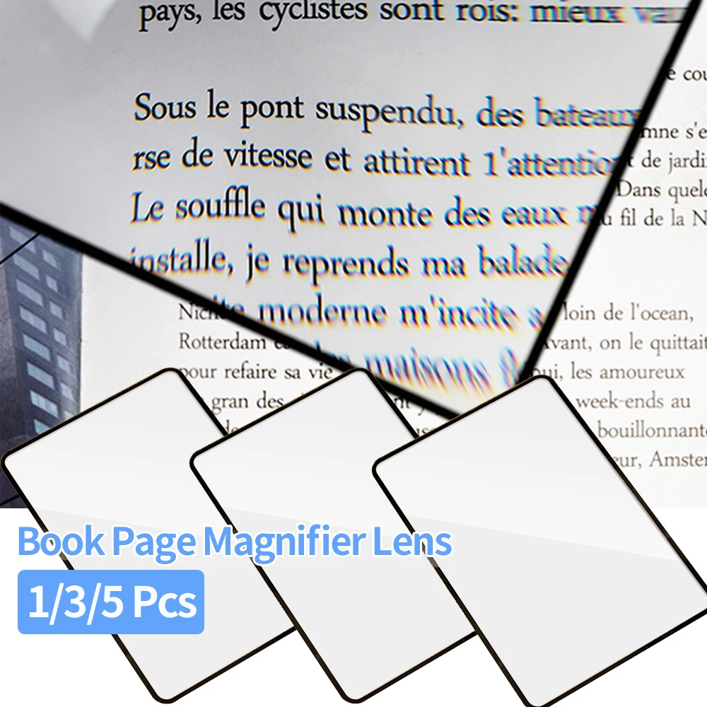 /5pcs Lupen licht linsen großes Blatt Buch Lese linse Seite Glas linse Vergrößerung hilfe Fresnel Lentes Lupe Image