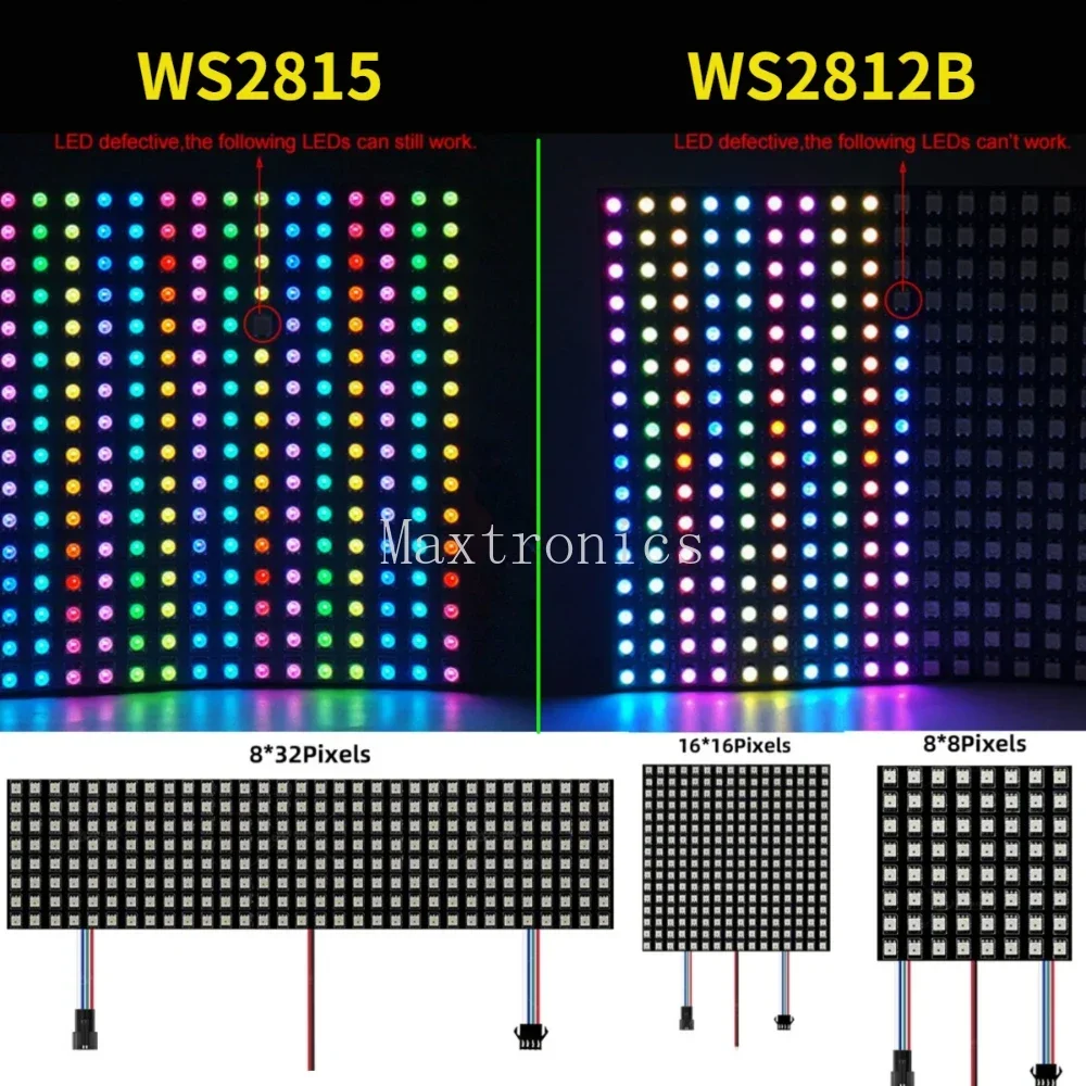 Neue ws2815 ws2812b Matrix Panel flexibler Bildschirm digitale LED Pixel programmiert individuell adressierbare Voll farbdisplay DC5/12V Image