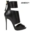 Frauen Peep Toe High Heels Stiefeletten Ausschnitt zurück Reiß verschluss Booites Herbst weibliche Schuhe Abend Party Schuhe schwarz angepasst