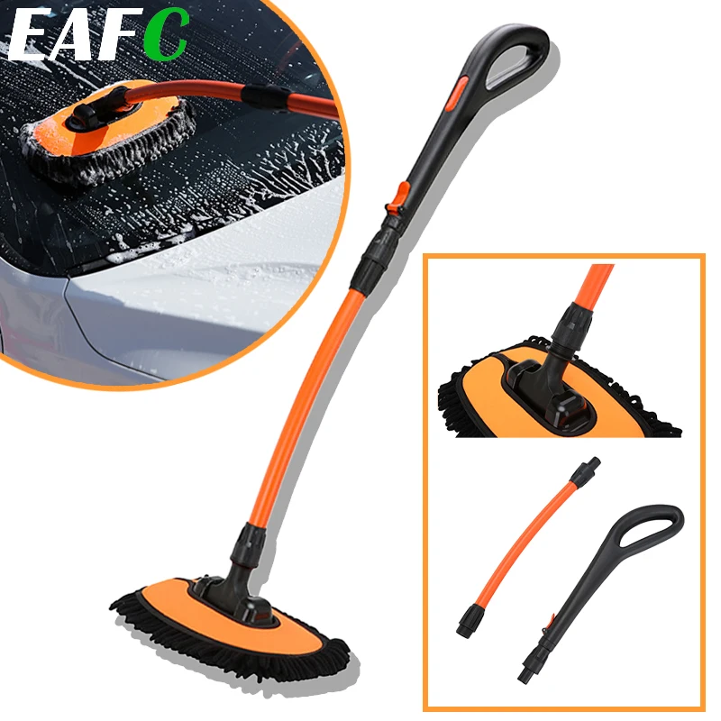 Eafc Auto-Reinigungs bürste Auto wasch bürste verstellbarer langer Griff Mop Chenille Besen Detail lierung super saugfähige Auto-Fenster reinigung Image