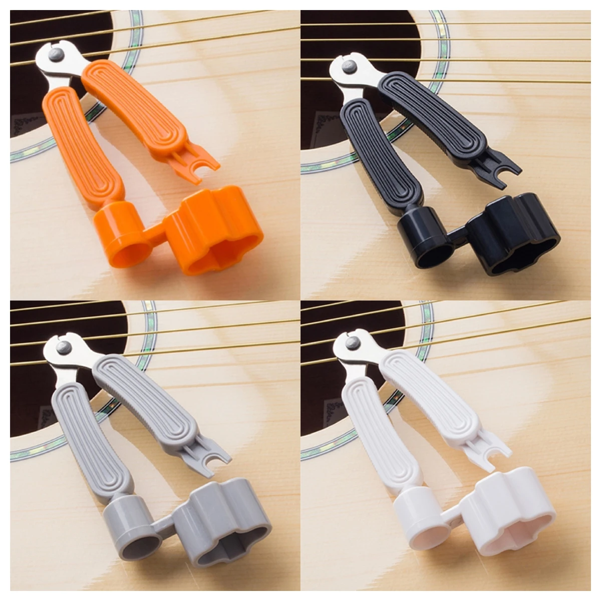 Gitarren saiten wickler string cutter steg pin puller 3 in 1 saiter wickler gitarre reparatur werkzeug schwarz Image