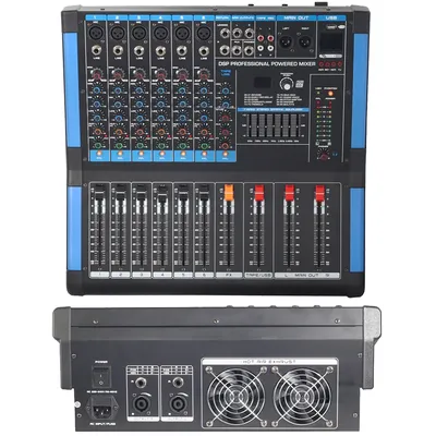 Pro 6 Kanal 800W Power Mixer Verstärker Mikrofon Mischen Konsole Sound mit USB 48V Bluetooth Monitor