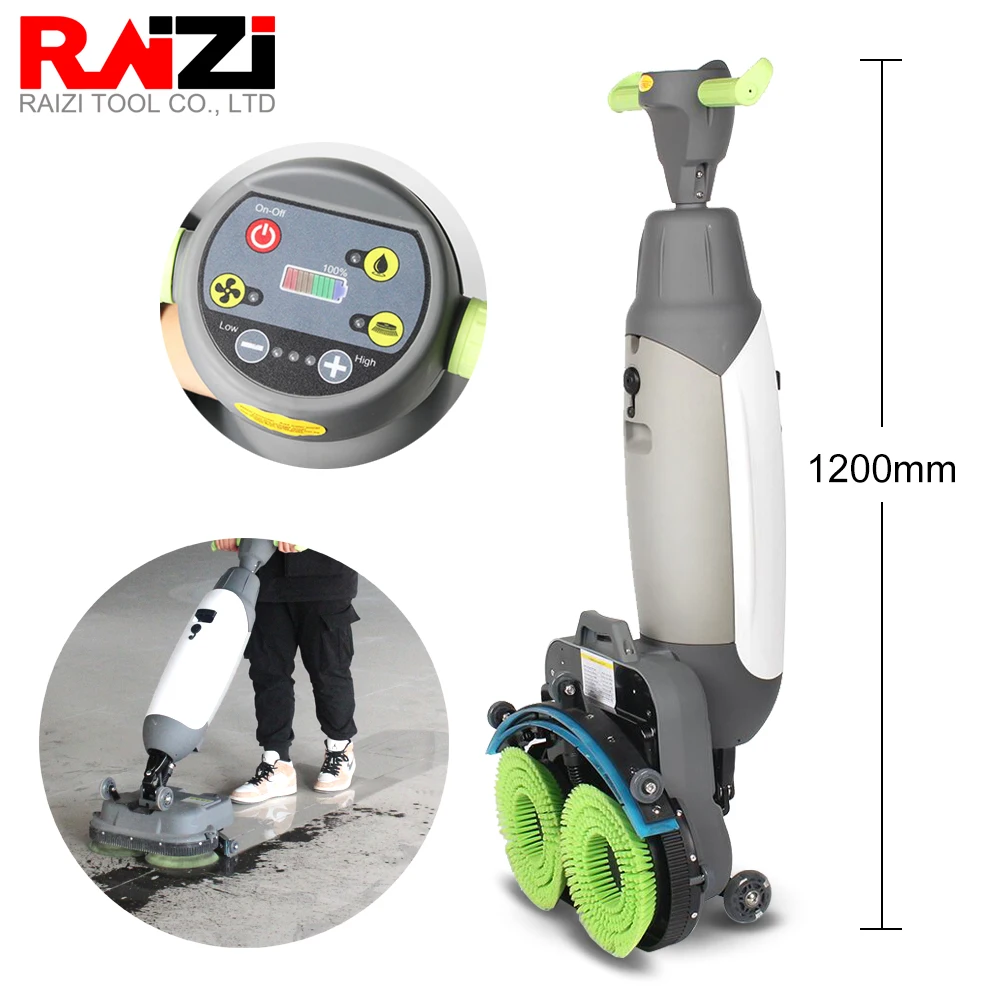 Raizi Mini Boden Wäscher mit Akku Multifunktions Dual Pinsel Hotel Restaurant Industrie 110/220v Boden Reinigung Maschine