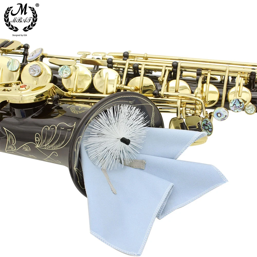 Saxophon-Reinigungs tuch mit Kopf bürsten tuch für Alttenor-Sopran-Saxophon-Tupfer-Holz blasinstrument zubehör Image