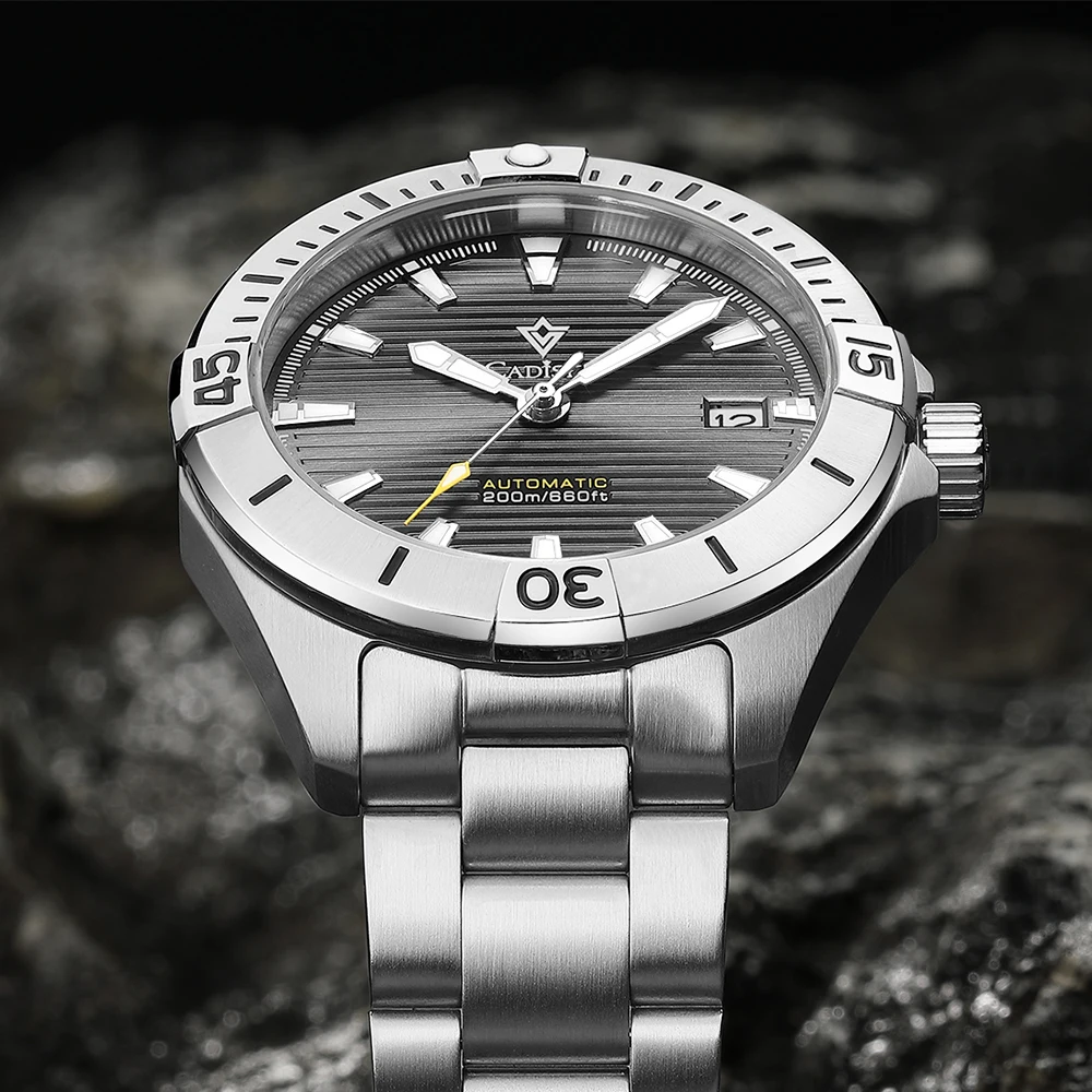 Cadisen neue Top-Marke Sport Männer mechanische Armbanduhr Luxus automatische nh35 Uhr Herren Edelstahl 200m wasserdichte Uhr Image