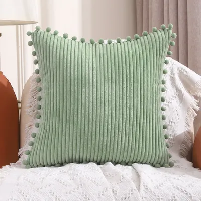 Pom Pom Kissenbezüge, dekoratives Dekokissen, Wohnzimmer, Schlafzimmer Image