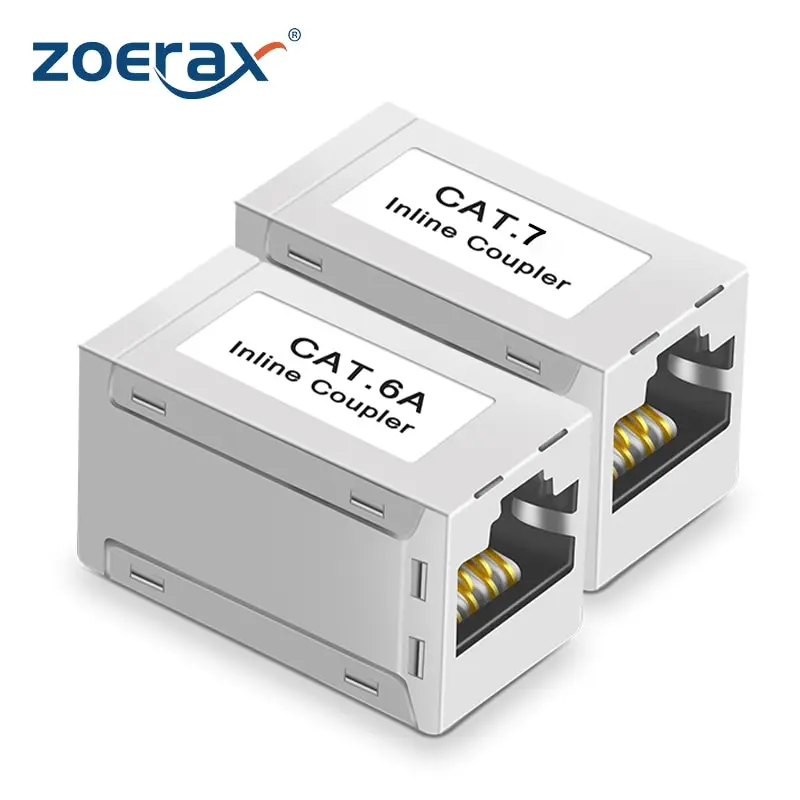 ZoeRax RJ45-Koppler, Ethernet-Extender, 10 Gbit/s, Cat7-Ethernet-Koppler, Buchse auf Buchse, für Cat7/Cat6/Cat5e-Kabel Image