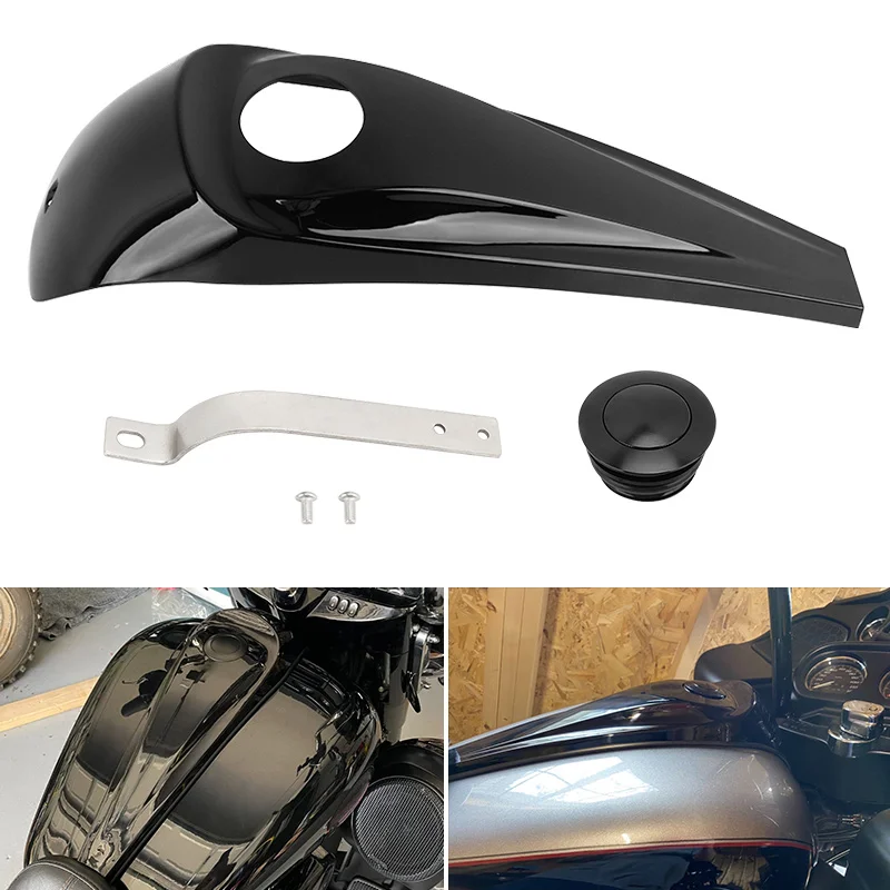 Motorrad Öl Gas deckel Abdeckung glatte Armaturen brett Kraftstoff tank Konsole Verkleidung für Harley Touring Electra Glide Street Flht Flhx 08-23 Image