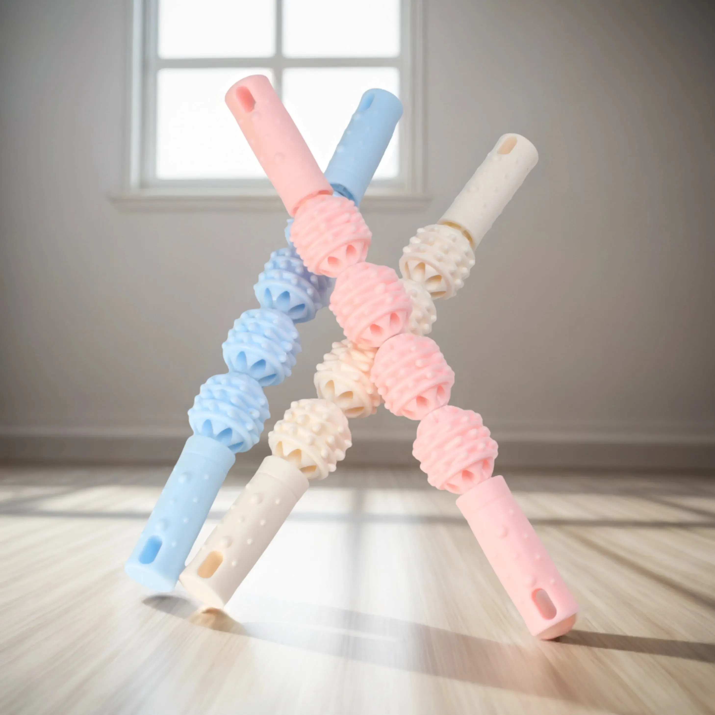 Dünne Bein Massage Stick Wolf Zähne Stick Roller Fitness Faszien Stick Bein Muskel Entspannung Roller Kalb Yoga Bahre Image