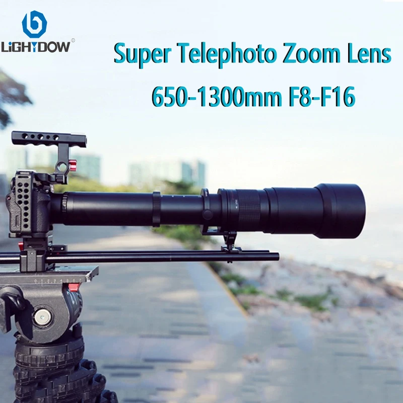 Lightdow 650–1300 mm F8-F16 Telezoomobjektiv für Canon Nikon 800D 550D D5600 D5500 D5100 D3200 Sony Pentax Fujifilm Kamera Image