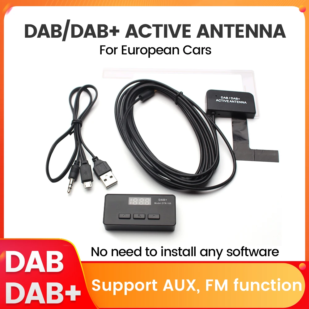 USB Dab aktive Antenne für Android Autoradio Digital Broadcast Dab Radio Box Empfänger Adapter für Europa Autos Unterstützung Aux Fm Image