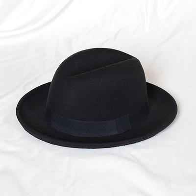 Fashion Men Fedoras Soft Vintage Hamburger Hat Men's Top Hat Woolen Blend Cap Gentleman Felt Hat