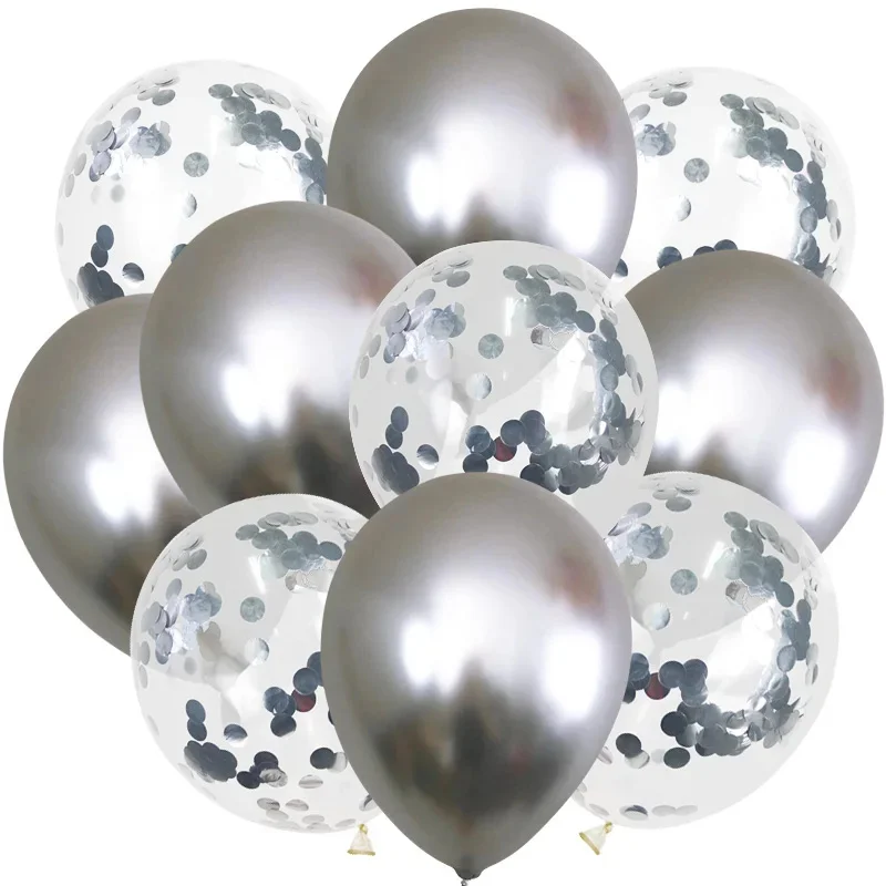 20 stücke Gold Konfetti Luftballons Set Metallic Chrom Ballon Geburtstags feier Hochzeits dekoration Jubiläum Globos Baby party Ballon Image