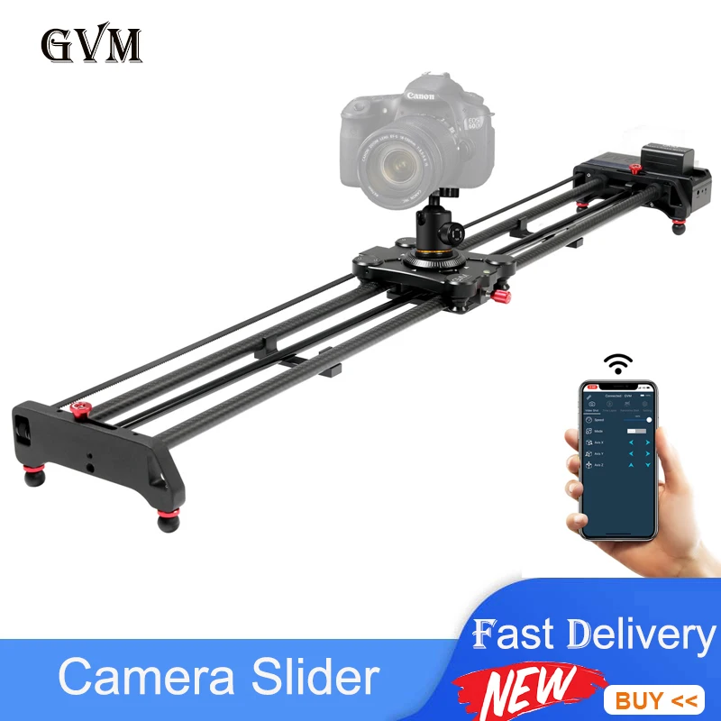 Gvm Slider-80 80cm Slider-120 120cm profession elle kohle faser motorisierte kamera schieber für dslr kamera smartphone video Image