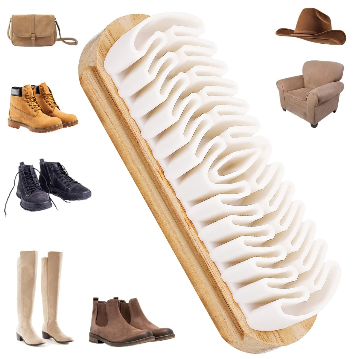 Leeseph Wildlederbürste, Schuhreinigungsbürste, Krepp-Wildleder-Schuhbürste zum Reinigen von Wildleder und Nubuk auf Stiefeln, Schuhen und Jacken, sauberes Gadget Image