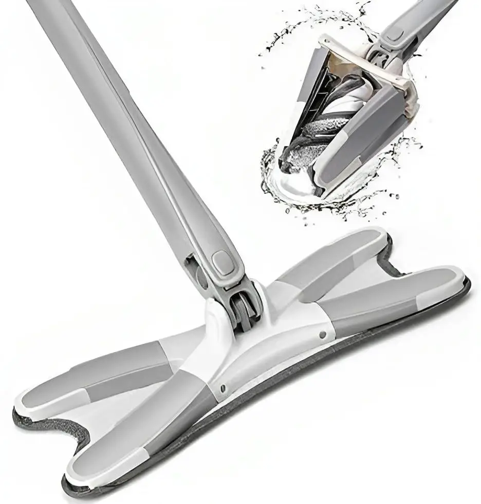 X-Typ-Flachbodenwischer, 360-Grad-Quetschmopp, freihändiges Waschen für Hartholz, Holz, Keramikfliesen, Zuhause, Lazy Mop, Heimreinigungswerkzeuge Image