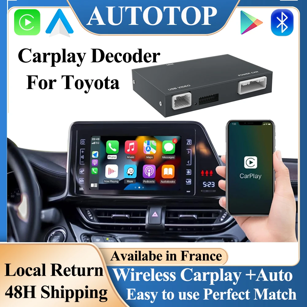 Autotop carplay android auto ai upgrade box für highlander/rav4/4runner/tundra/tacoma/camry/corolla/avalon/prius/CH-R/sienna Image