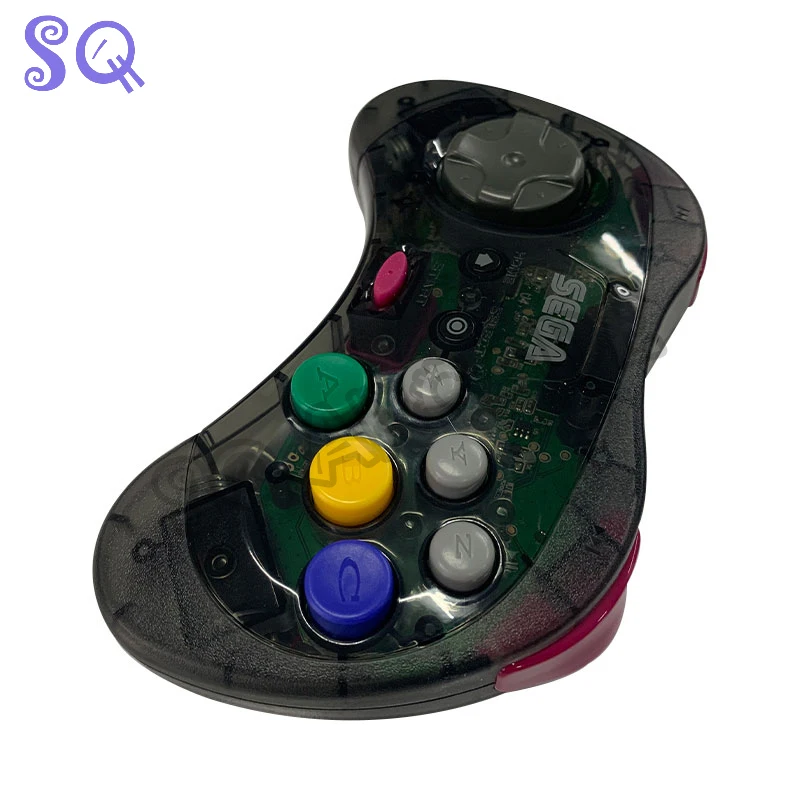 Retro SQ Offizieller Saturn 2,4 GHz Wireless Controller 8-Tasten-Arcade-Gamepad – transparentes exklusives Event Image