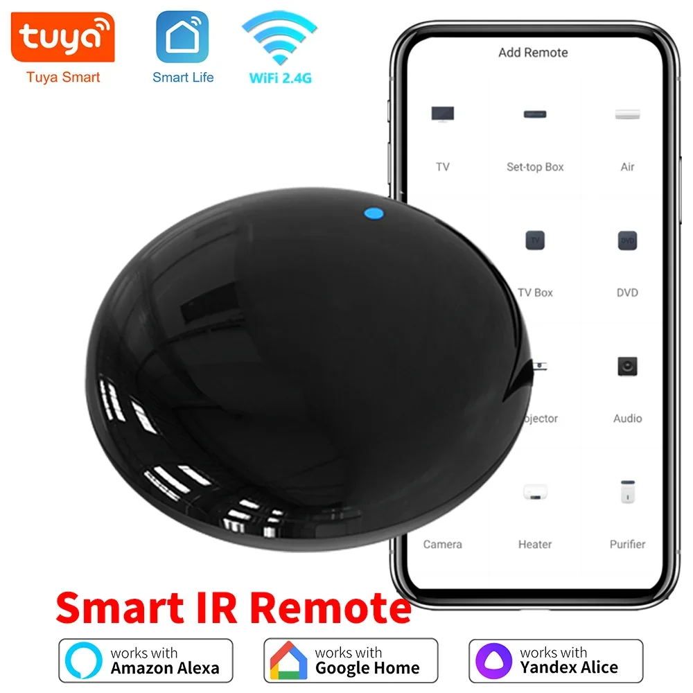 Tuya wifi smart ir fernbedienung smart life app ersetzen tv dvd aud ac fernbedienung funktioniert mit alexa google home Image