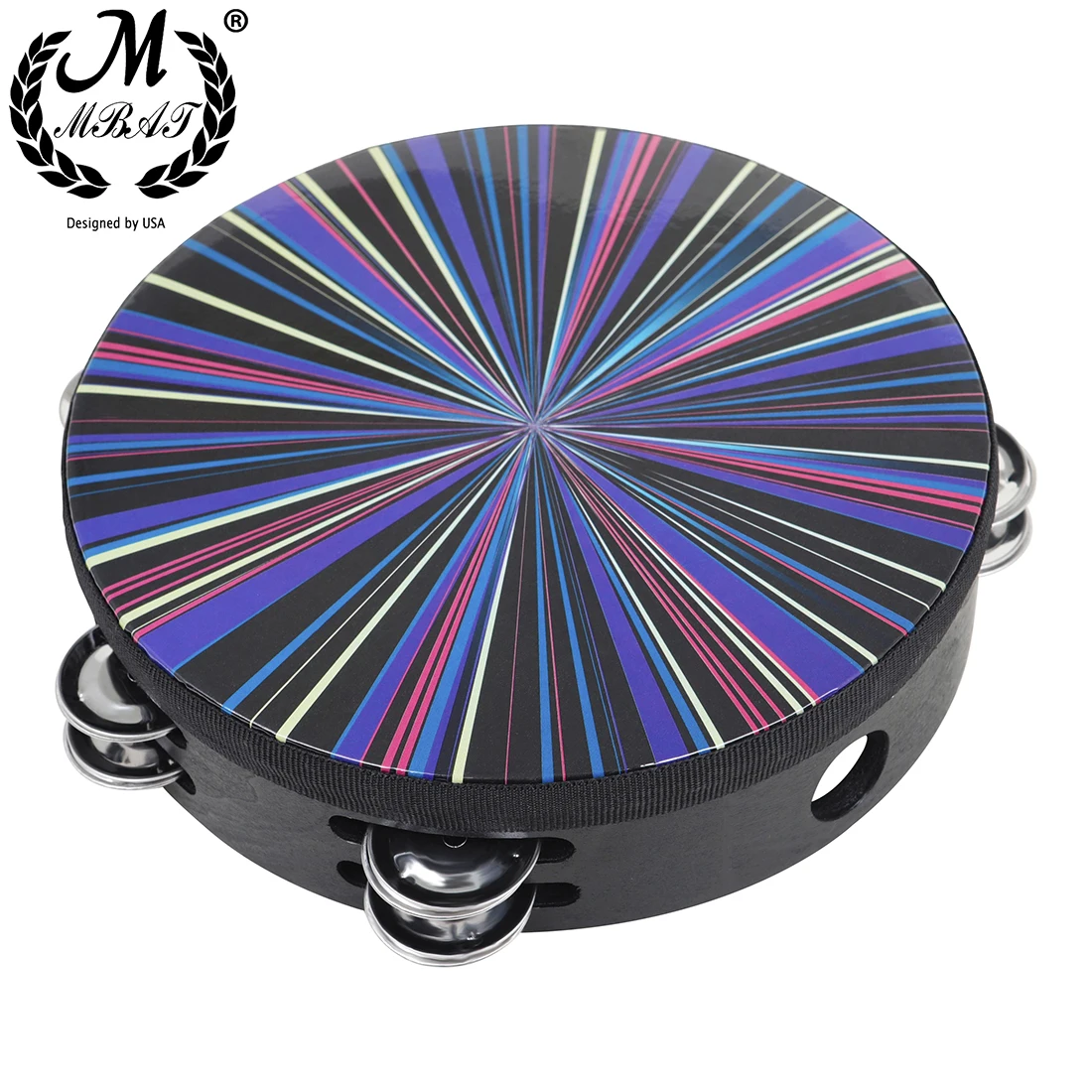 M mbat 8 Zoll Tamburin Handbell Handtrommel Holz Doppel glocke Percussion Musik Orff Instrumente Tamburin Ktv Party Kinder Spielzeug Image