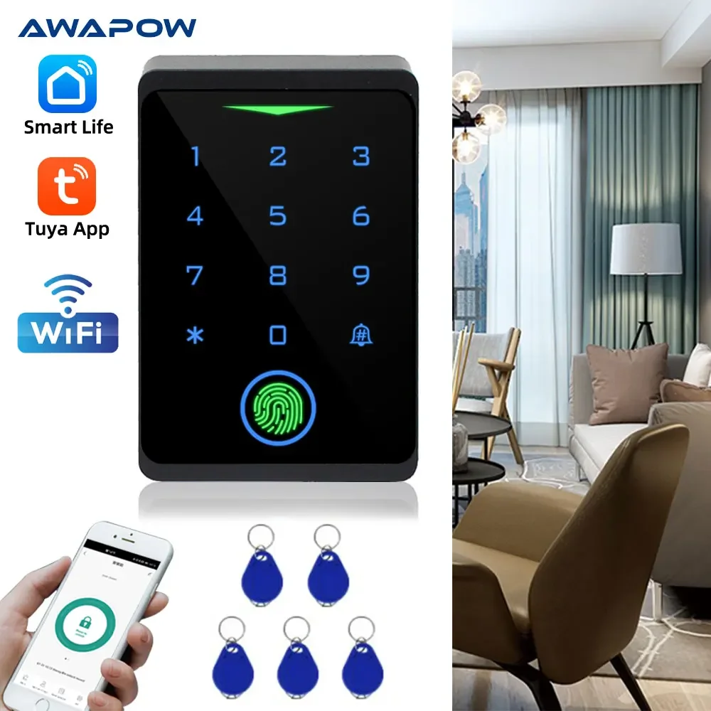 Awapow Access Control Kits CF1-WIFI Tuya Türzugangskontrollsystem Sicherheitsschutz IP66 Wasserdichtes digitales elektronisches Schloss Image