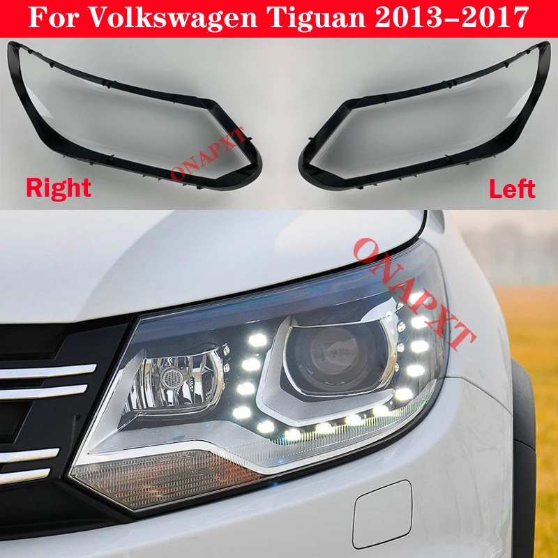 Auto Auto Für Volkswagen VW Tiguan 2013-2017 Front Scheinwerfer Glas Scheinwerfer Transparent Lampenschirm Lampe Shell Objektiv Abdeckung
