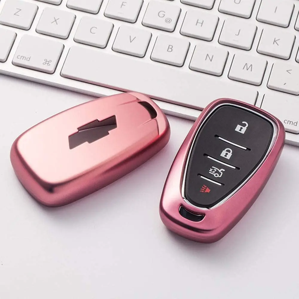 TPU-Flip-Fernbedienungs-Schlüsselanhänger-Hülle, kompatibel mit Che-vy 2020 2019 2018 2017 2016, Chev-Roll Malibu Camaro Cruze Traverse Volt B Image