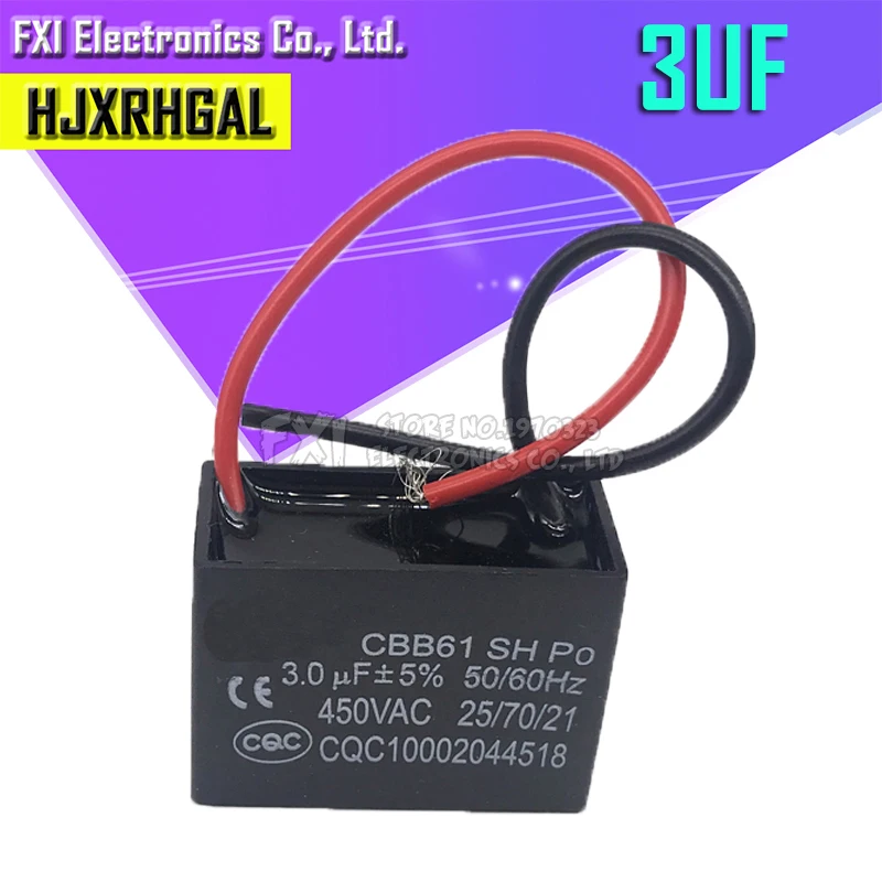5 stücke cbb61 3uf Start kapazität Wechselstrom lüfter kondensator 450V cbb Motorbetrieb kondensator Image