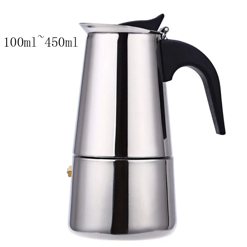 Herd Moka Kaffeekanne Edelstahl Filter italienische Espresso Kaffee maschine Perkolator Werkzeug Mokka Cafe tiere 200/300/450ml Image