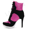 LAIGZEM SUPER Cool Frauen Stiefeletten Einstellbare Lace Up Ferse Stiefel Damen Schuhe Frau Botines Mujer 2020 Kleine Große Größe 34-47