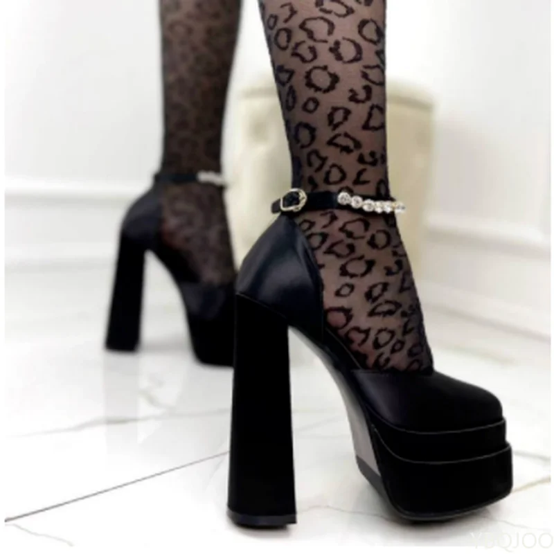 Große Größe 42, neue Mode, Damen-Pumps, Retro-Mary-Janes, klobige Absätze, Sandalen, Frühling, Plattform, Kleid, Party, Hochzeit, Basic-Schuhe für Damen