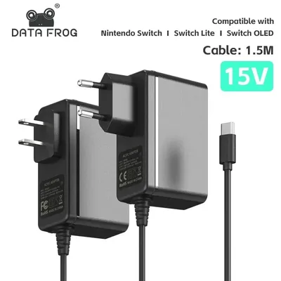 Daten Frosch AC Adapter Ladegerät Zubehör für Nintendo Switch/oled/Lite EU/US-Stecker Netz kabel Typ Image
