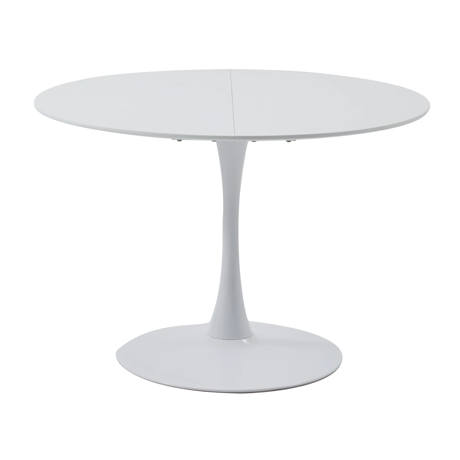 110cm runder Esstisch eleganter weißer nordischer Tulpen-Esstisch runder vielseitiger Tisch Küche Kaffee balkon weiß/schwarz Image