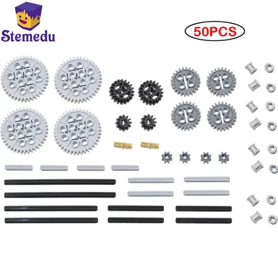 50PCS Technische Getriebe und Achse Pack Kompatibel mit Alle marke Teile und Stücke Bausteine Image