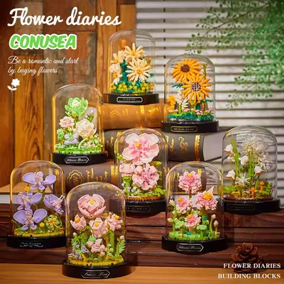 Ewige Block blumen Mikros trauß Bausteine Blume kreative Pflanze montieren Ziegel Geburtstags geschenke Spielzeug für Kinder Mädchen Junge Image
