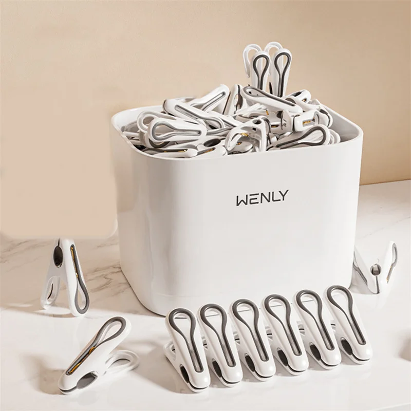 24/36 stücke Wäsche klammern mit Aufbewahrung skorb Kunststoff Wäsche hängende Heringe Clips Haushalt Lebensmittel Clip Socken Unterwäsche Rack Halter