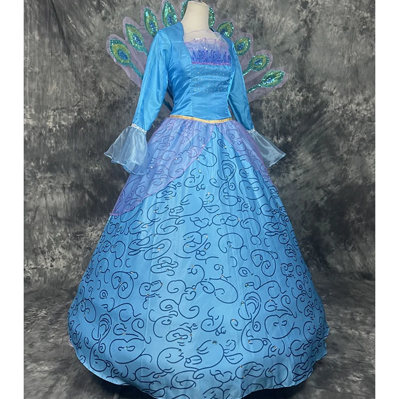 Neuankömmling maßge schneiderte Halloween Kostüm Prinzessin Rosella Cosplay Pfau Kleid erwachsene Frauen Bühne Performance Outfit Phantasie Image