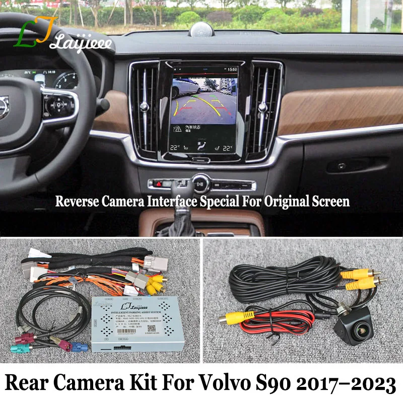 Für volvo s90 2017 ~ 2023 Original bildschirm keine Codierung HD Nachtsicht-Einparkhilfe Rückfahr kamera & Video-Decodierung schnitts telle Kit Image