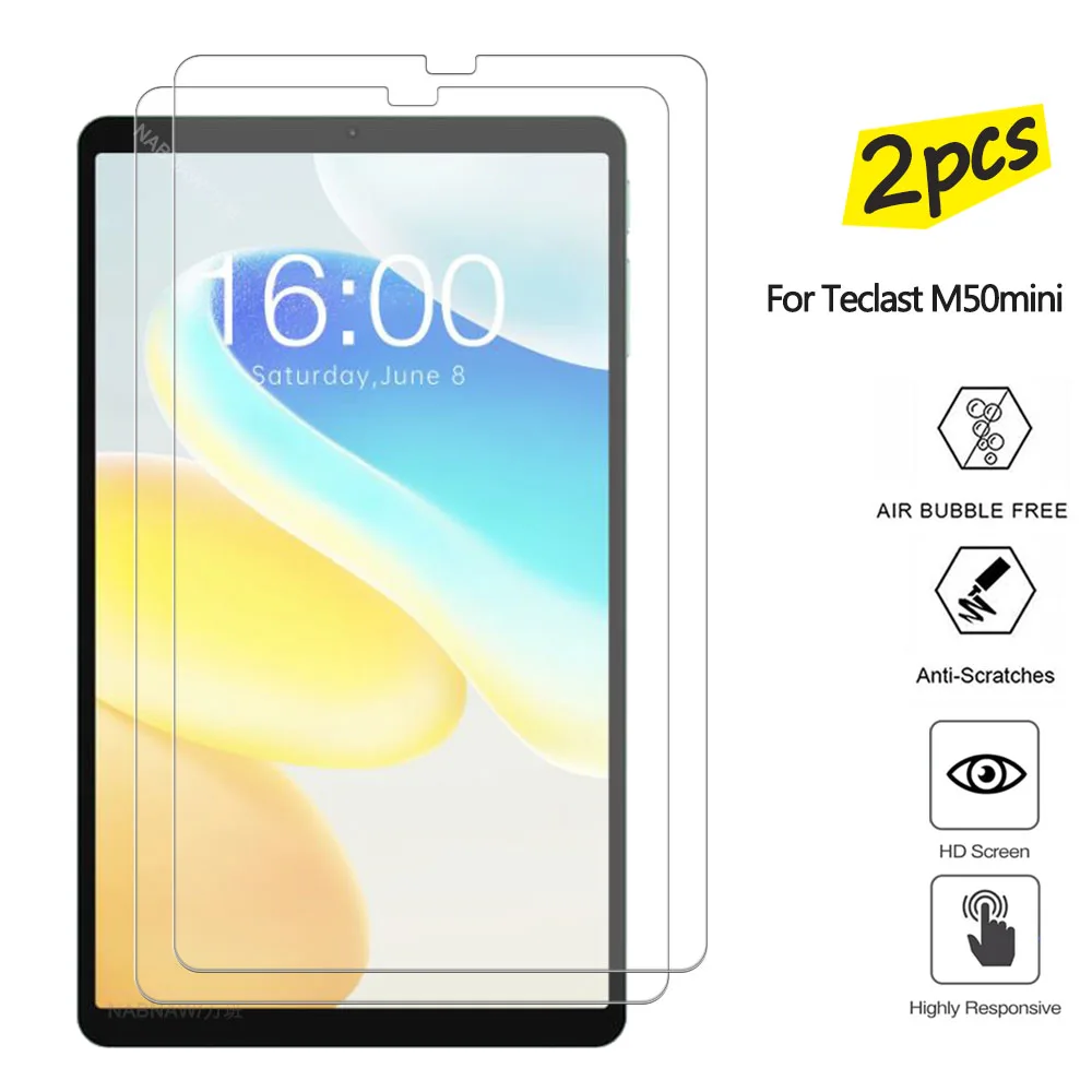 2 Stück HD kratz feste Displays chutz folie gehärtetes Glas für Teclast M50mini 6,5-Zoll-Tablet-Schutzfolie Image