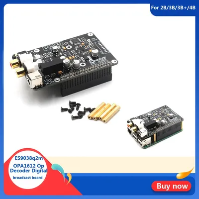 ES9038q2m OPA1612 Op Decoder Digital broadcast bord I2S 32bit/384K DSD128 für Raspberry pi 2B 3B 3B