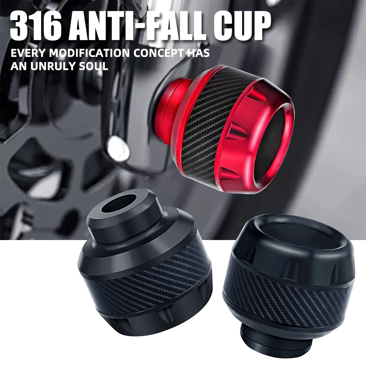 Motorrad Vorderradgabel Anti-Fall-Cup Universal Aluminiumlegierung Motorrad Vorderradgabelabdeckung Radschutz Modifiziert für Motorrad Image